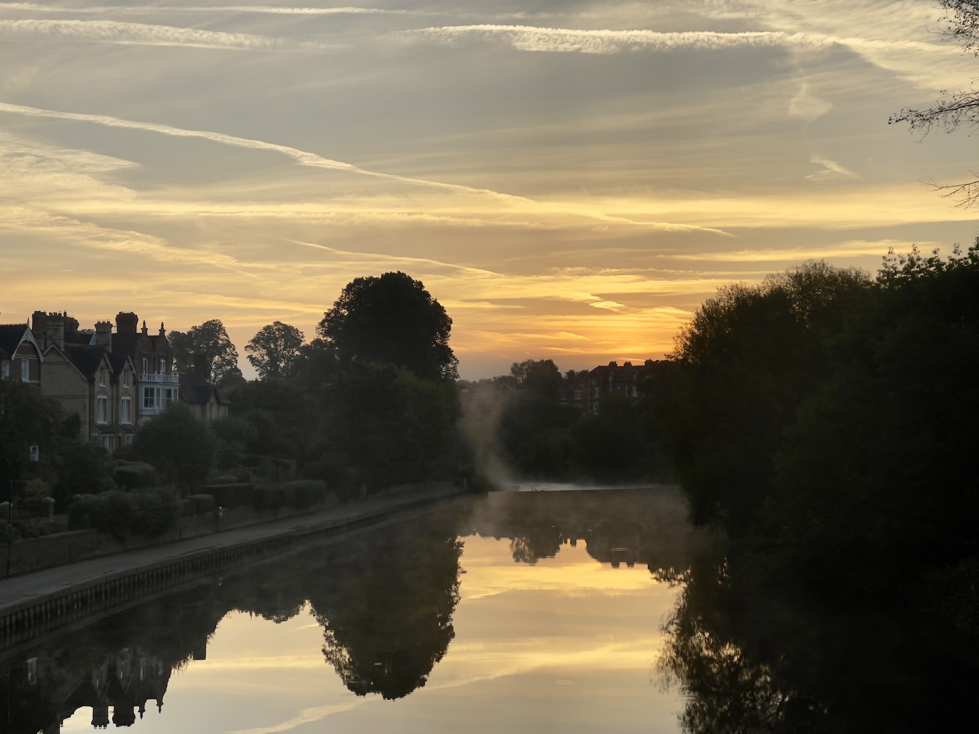 Morning sun over the river